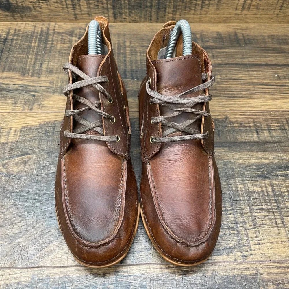 Ariat Holbrook‎ Leather Chukka Boots Shoes Kids Boys Size 2.5 Brown Moc Toe